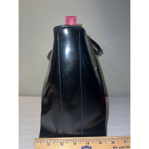 Poverty Flats Structured Tote burgundy & black purse - Picture 7 of 14